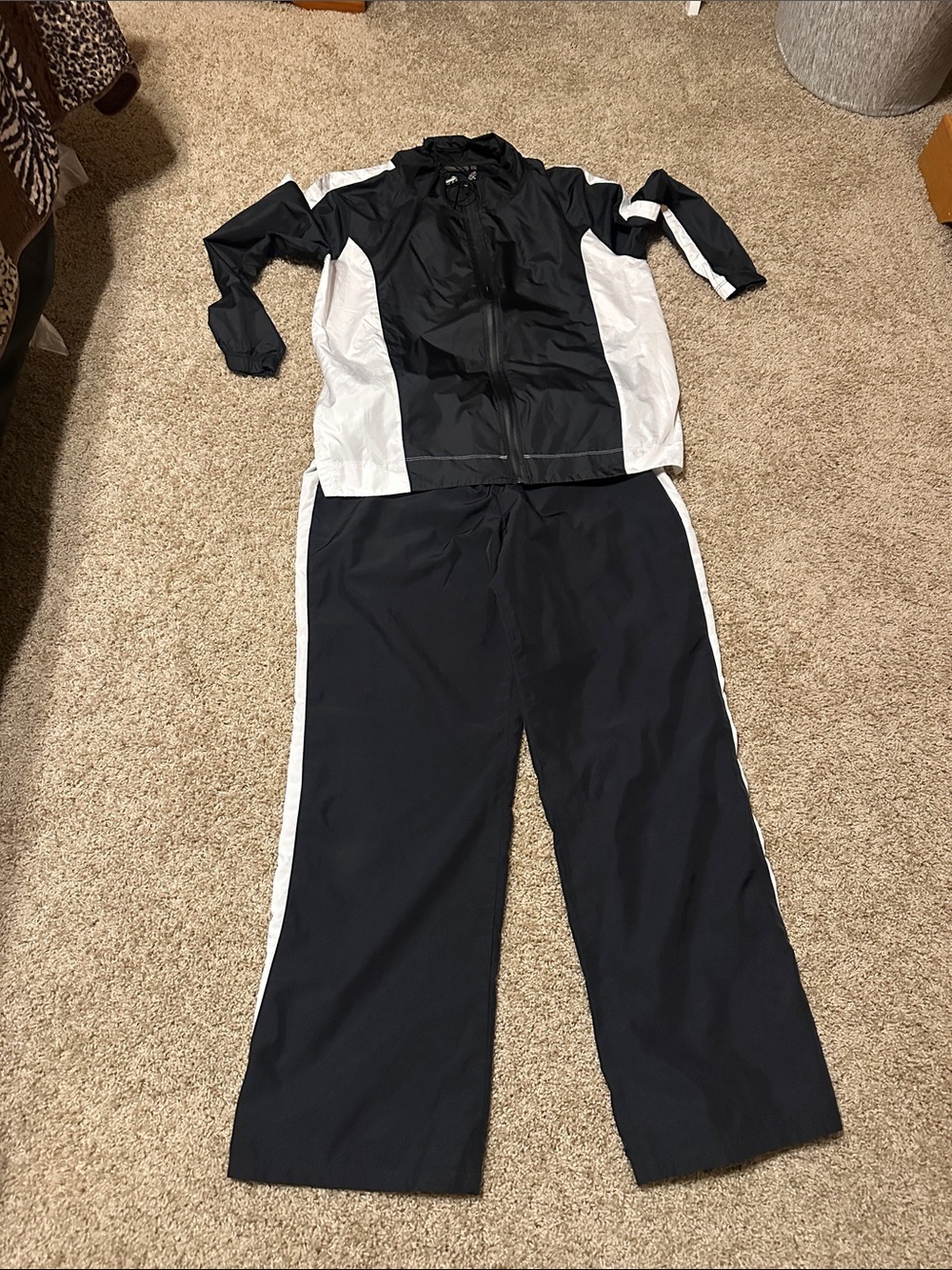 Black & White Women's Track Pants - Lightweight and lightweight jacket.